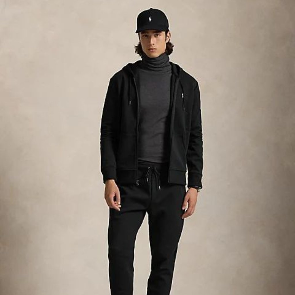 $145 Polo Ralph Lauren Double-Knit Full-Zip Hoodie Black Size 2xl Store Return